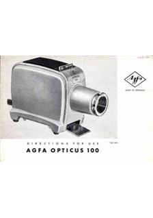 Agfa Opticus 100 manual. Camera Instructions.